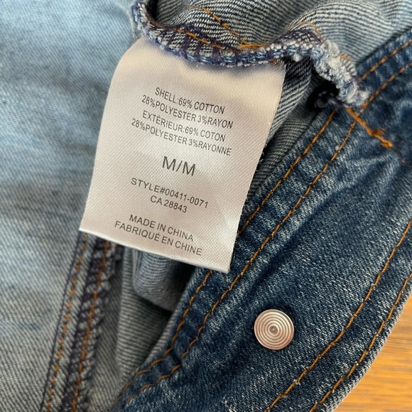 Tattoo Jeans Denim Button Up Jacket with Distressing Jean Jacket - Picture 9 of 10